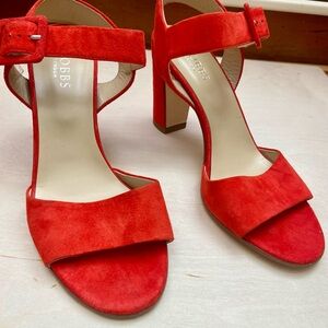 Red Suede Hobbs Sandal Heel - size 41/10